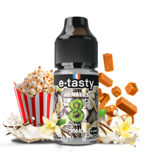 Arôme concentré DIY Numbers 08 30ml E-Taste - saveurs pop corn, vanille et caramel