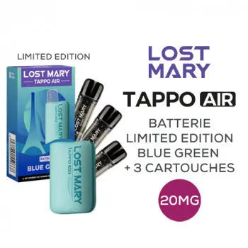 PACK DÉCOUVERTE TAPPO AIR BLUE GREEN LIMITED EDITION 2024 20MG LOST MARY