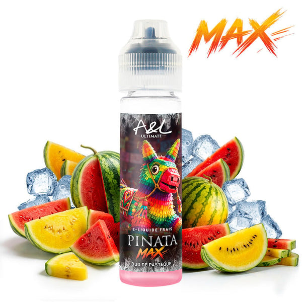 E-liquide Piñata Max A&L Ultimate 50ml - pastèque rouge et jaune très fraîche