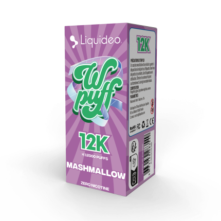 Cartouche Wpuff 12K Marshmallow Liquideo - Puff sans nicotine 12000 bouffees