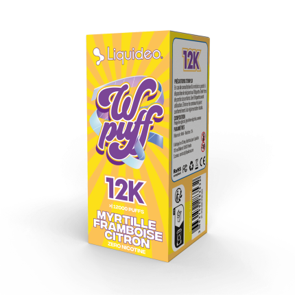 Cartouche Wpuff 12K Myrtille Framboise Citron Liquideo - Puff sans nicotine 12000 bouffees