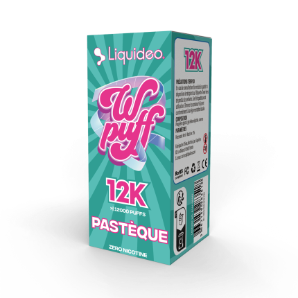 Cartouche Wpuff 12K Pasteque Liquideo - Puff sans nicotine 12000 bouffees