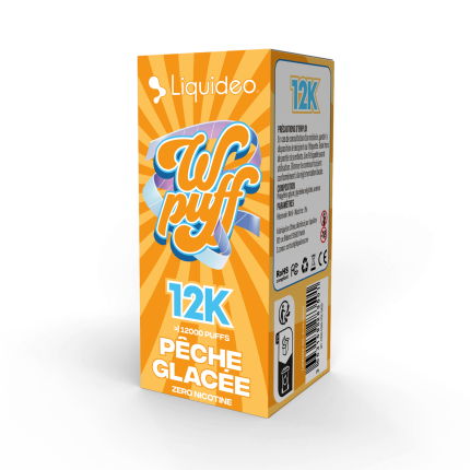 Cartouche Wpuff 12K Peche Glacee Liquideo - Puff sans nicotine 12000 bouffees