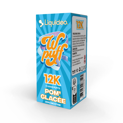 Cartouche Wpuff 12K Pomme Glacee Liquideo - Puff sans nicotine 12000 bouffees