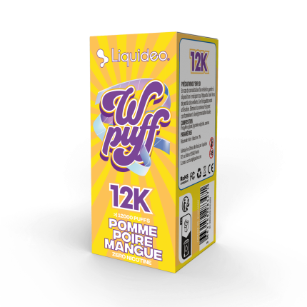 Cartouche Wpuff 12K Pomme Poire Mangue Liquideo - Puff sans nicotine 12000 bouffees