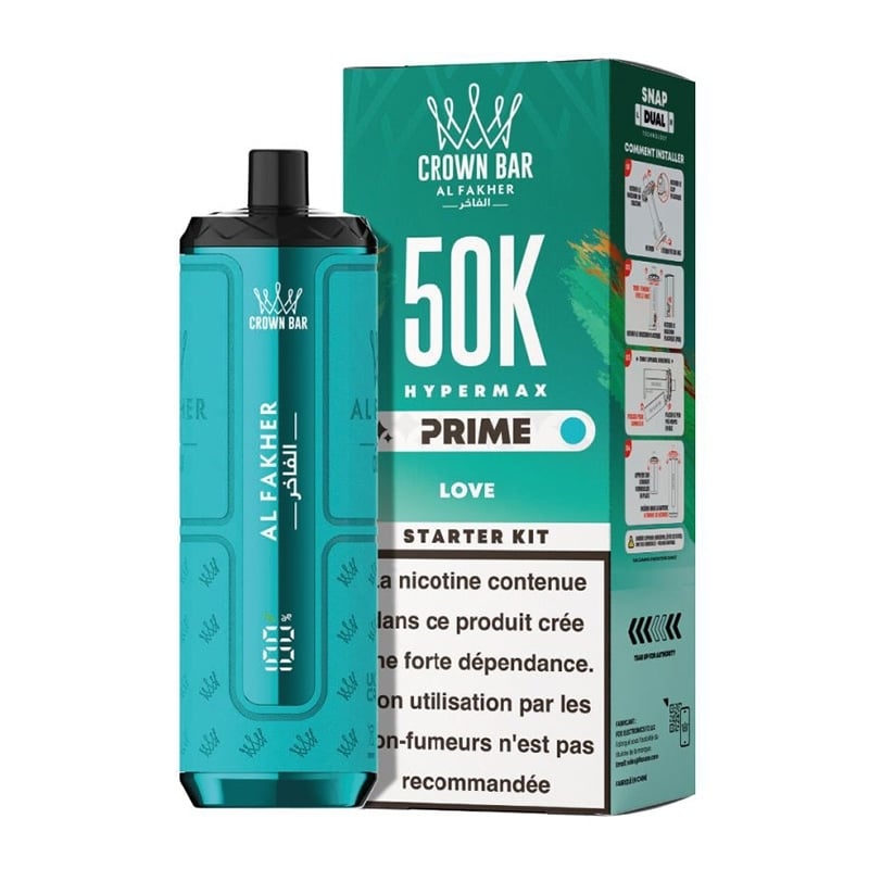 Puff Al Fakher Crown Bar Hypermax Prime 50K Love - 50000 bouffées rechargeable