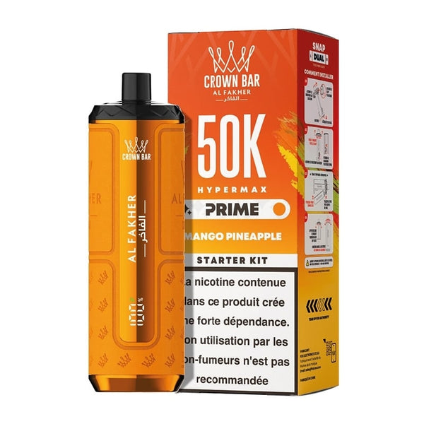 Puff Al Fakher Crown Bar Hypermax Prime 50K Mango Pineapple - 50000 bouffées rechargeable