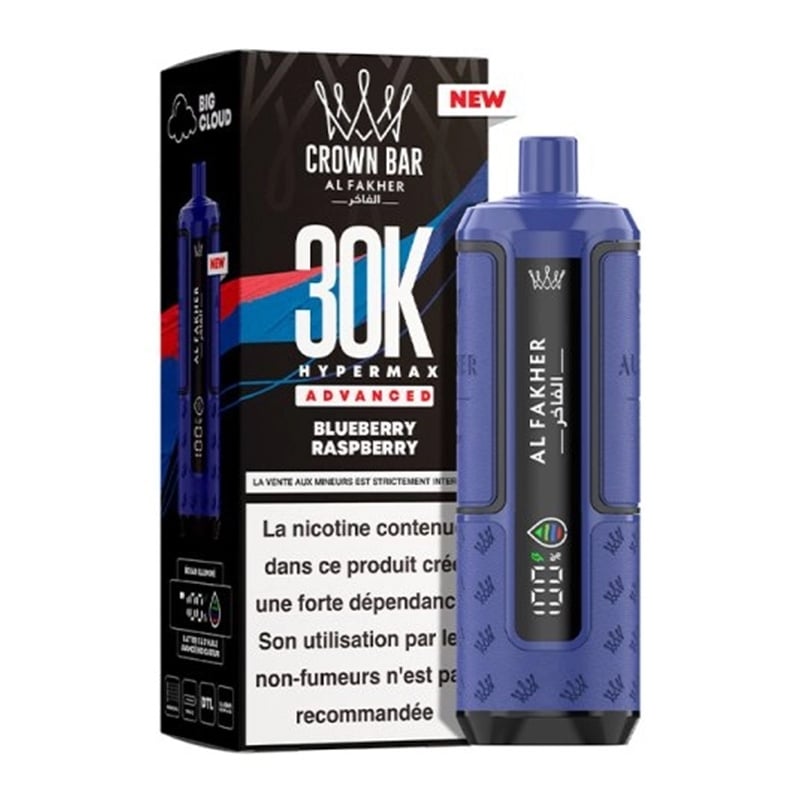 Puff Crown Bar HyperMax Advanced 30K Blueberry Raspberry - Al Fakher