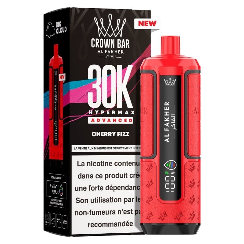Puff Crown Bar HyperMax Advanced 30K Cherry Fizz - Al Fakher