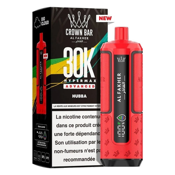 Puff Crown Bar HyperMax Advanced 30K Hubba - Al Fakher - Al Fakher - Cigarette Électronique & Vape | Alliancetech.fr