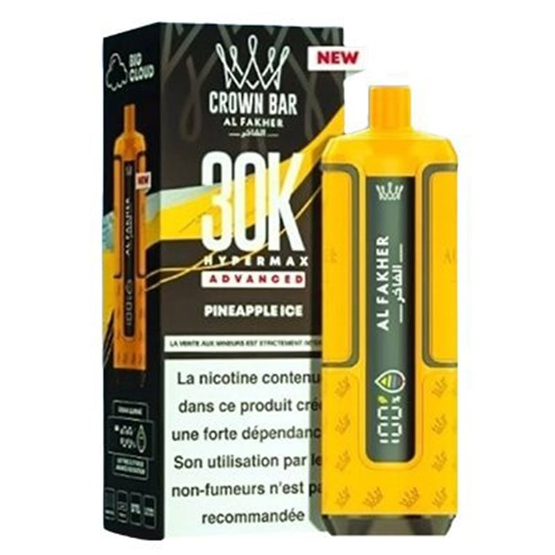 Puff Crown Bar HyperMax Advanced 30K Pineapple Ice - Al Fakher