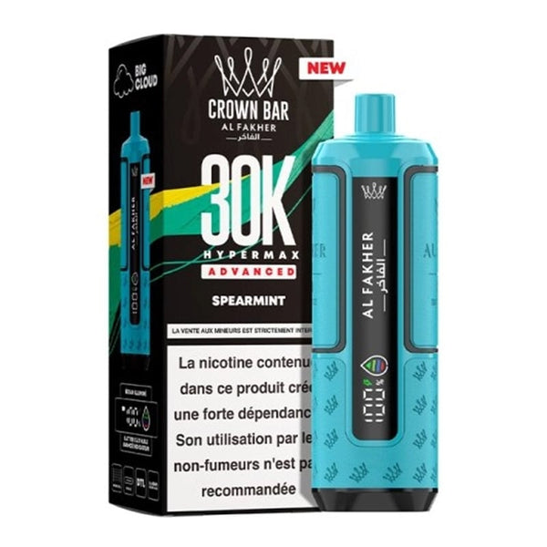 Puff Crown Bar HyperMax Advanced 30K Spearmint - Al Fakher - Al Fakher - Cigarette Électronique & Vape | Alliancetech.fr