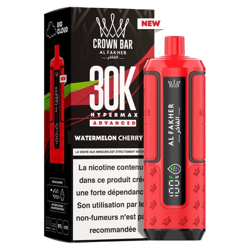 Puff Crown Bar HyperMax Advanced 30K Watermelon Cherry - Al Fakher