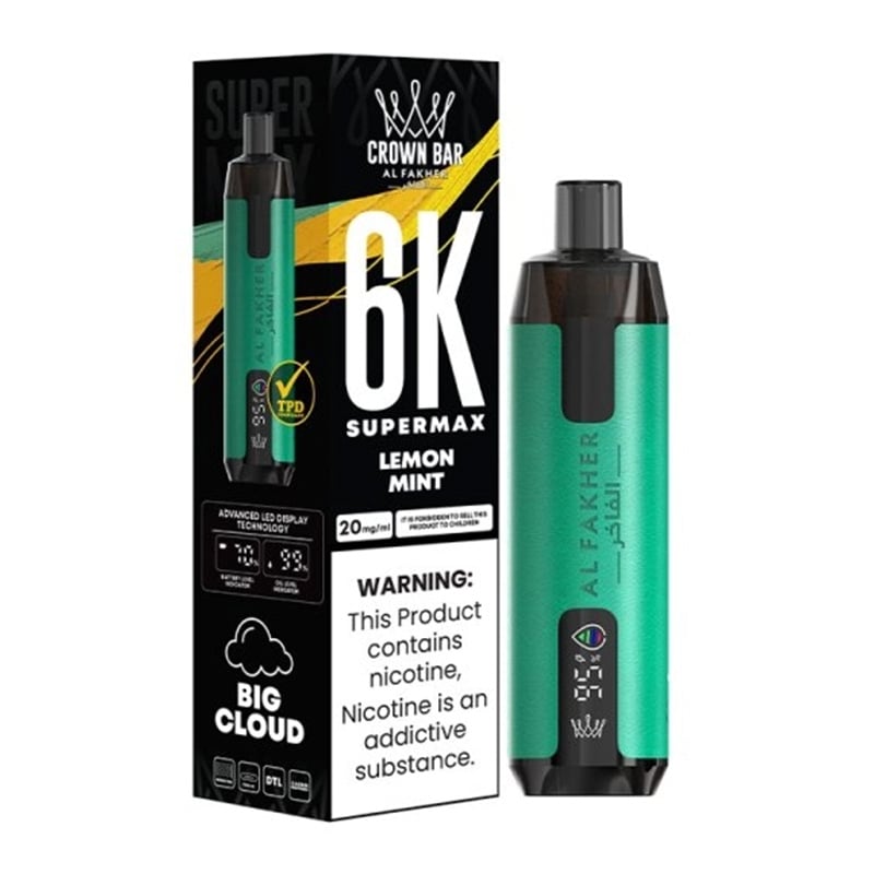 Puff Crown Bar SuperMax 6K Lemon Mint - Al Fakher