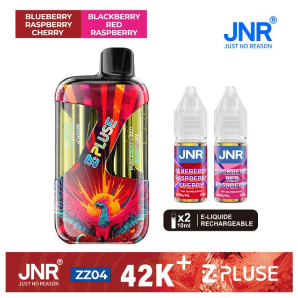 Puff JNR Z Pluse 42K+ Blueberry Raspberry Cherry & Blackberry Red Raspberry - cigarette électronique rechargeable