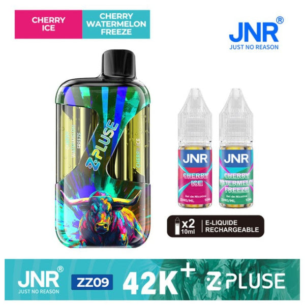 Puff JNR Z Pluse 42K+ Cherry Ice & Cherry Watermelon Freeze - cigarette électronique rechargeable