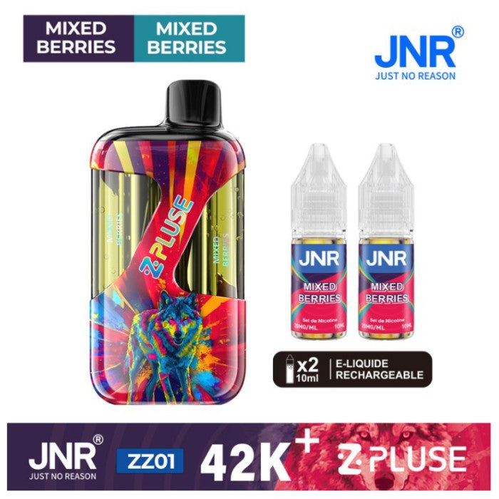Puff JNR Z Pluse 42K+ Mixed Berries - cigarette électronique rechargeable