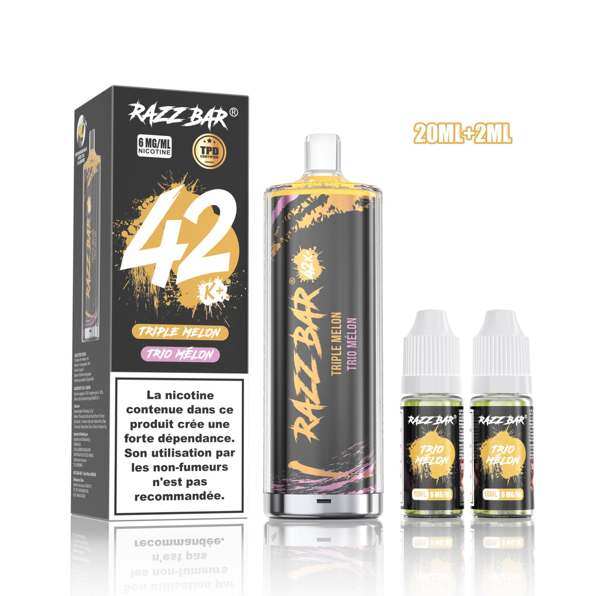 Puff RazzBar 42K+ Triple Melon - 6mg/ml