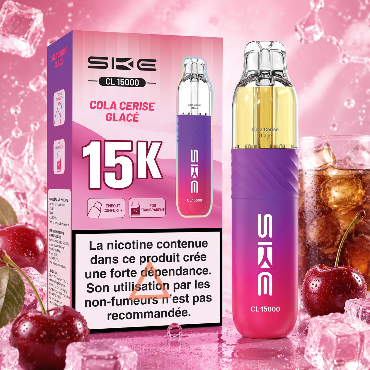 Puff SKE CL15000 15K - Cola Cerise Glacé - 20 mg
