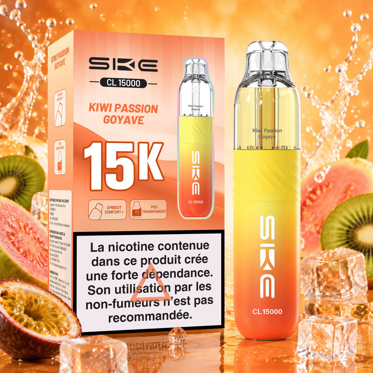 Puff SKE CL15000 15K - Kiwi Passion Goyave - 10 mg