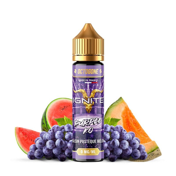 E-liquide Purple KO 50ml Octogone Ignite - saveurs raisin, pastèque, melon