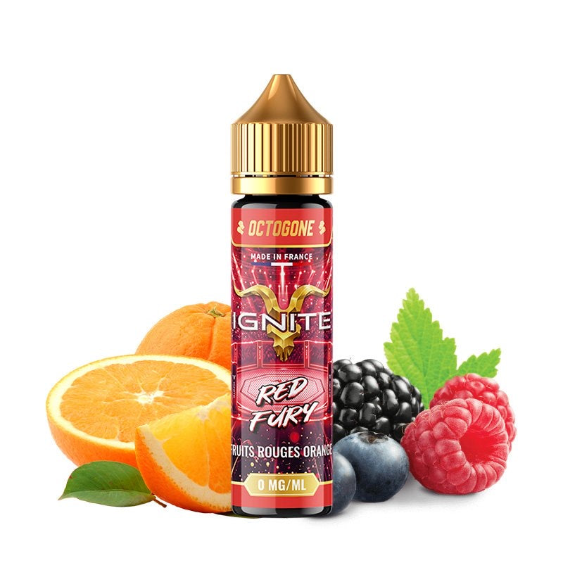 E-liquide Red Fury 50ml Octogone Ignite - saveurs fruits rouges, orange acidulée