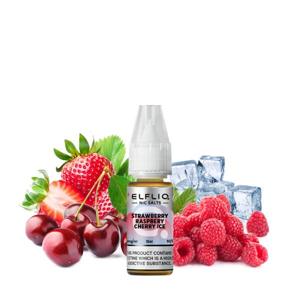 E-liquide Elfliq by Elfbar Strawberry Raspberry Cherry Ice - Nic Salt 10ml - Sel de nicotine 10mg et 20mg