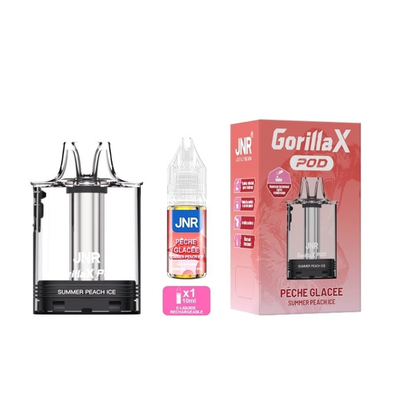 Cartouche Gorilla X 2ml + e-liquide 10ml JNR - Summer Peach Ice