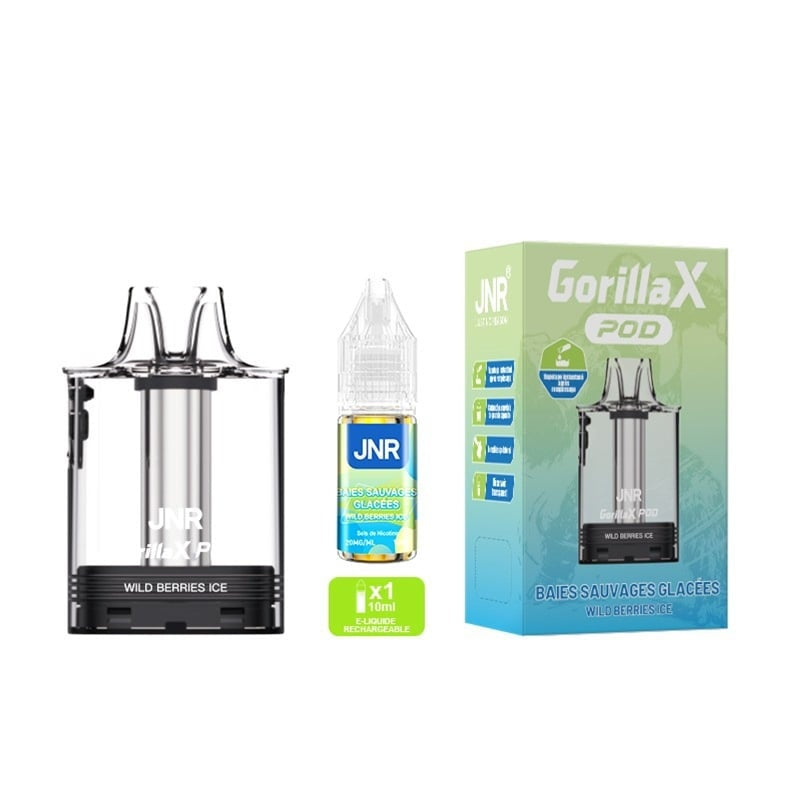 Cartouche Gorilla X 2ml + e-liquide 10ml JNR - Wild Berries Ice