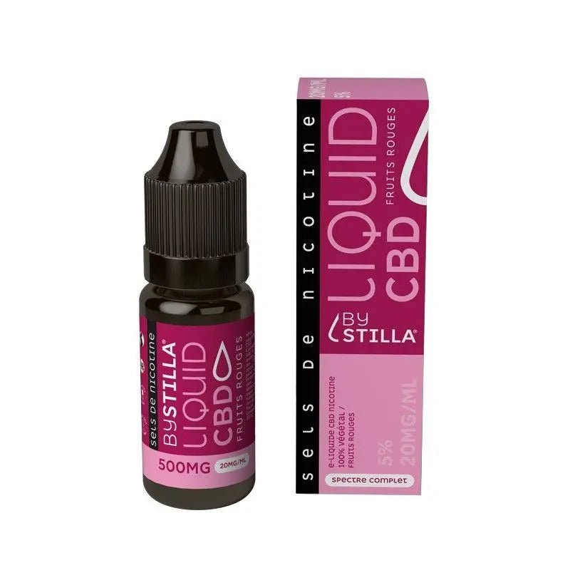 E liquide Cbd 500mg + sels de nicotine 20mg Fruits Rouges 10 ml - By Stilla - Alliancetech.fr