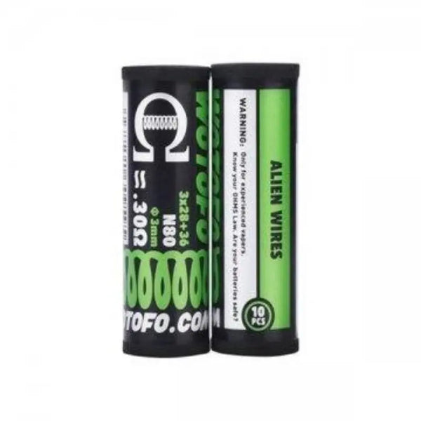 Ni80 Alien Prebuilt Coil 3*28+36G 0.30 ohm (10pcs) - Wotofo - Alliancetech.fr